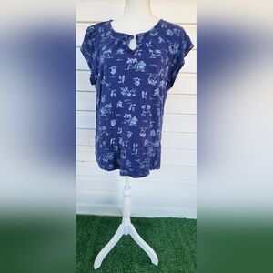 Fresh Produce Navy Blue Graphic Palm Tree CottonTop!